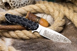 Нож Kizlyar Supreme AZTEC D2 SW G10-BH KS (StoneWash, G10 Black Handle, Kydex Sheath)