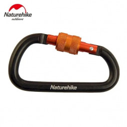 Карабин Naturehike d-type 8cm с блокировкой NH15A008-D (Black)