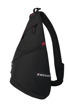 Рюкзак однолямочный WENGER, черный/красный, 25x15x45 см, 7 л (18302130)
