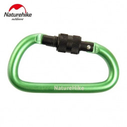 Карабин Naturehike d-type 8cm с блокировкой NH15A008-D (Green)