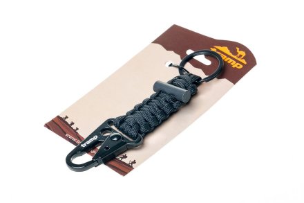 Брелок паракордовый TRAMP BLACK (карабин/кольцо для ключей/огниво) TRA-236