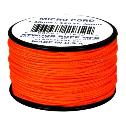 1.18mm x 125ft Micro Cord - Neon Orange (38 метров)