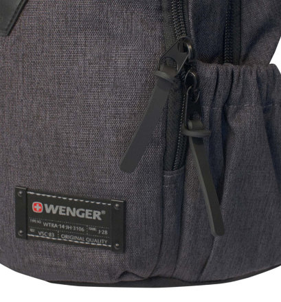 Рюкзак однолямочный WENGER 13 cерый, Grey Heather, 25х14х35 см, 12 л (2608424521)