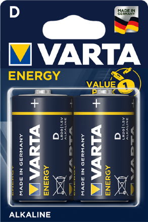 Элемент питания Varta LR20 D Energy Alcaline