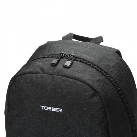 Рюкзак TORBER GRAFFI, серый с карманом синего цвета, полиэстер 600D, 44 x 31 x 18 см (T2671-BLU)
