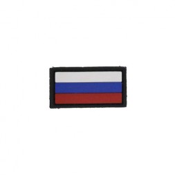 Патч ПВХ &quot;Флаг России&quot; 25х45мм (черный)