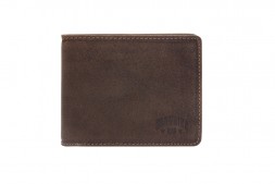 Бумажник KLONDIKE «John», натуральная кожа в темно-коричневом цвете, 11,5 х 9 см