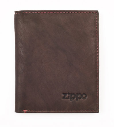 2005122 Портмоне ZIPPO, коричневое, натуральная кожа, 10x1,5x12,3 см