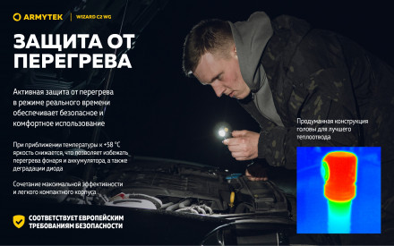 Фонарь Armytek Wizard C2 WG Magnet USB Белый