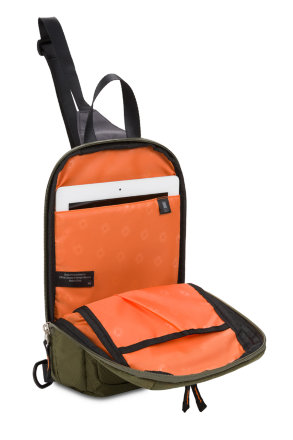 Рюкзак однолямочный SWISSGEAR зеленый/оранжевый 4л (3992606550)