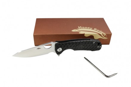 Нож складной Honey Badger Leaf D2 L (HB1380) с чёрной рукоятью