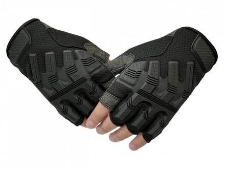 Перчатки беспалые KMP, черный (Китай)