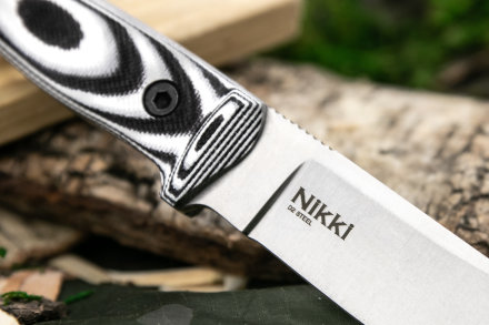Нож Kizlyar Supreme Nikki D2 (TacWash, G10 Black Handle, Leather Sheath)