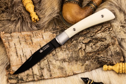 Нож складной Kizlyar Supreme GENT D2 BT BNH (Black Titanium, Bone Handle)