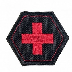 Патч Красный крест (45х52 мм) (Черный)