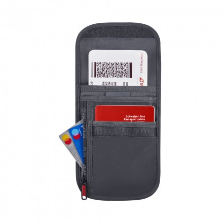 611878 Чехол для документов WENGER на шею с системой защиты данных RFID, серый, полиэстер