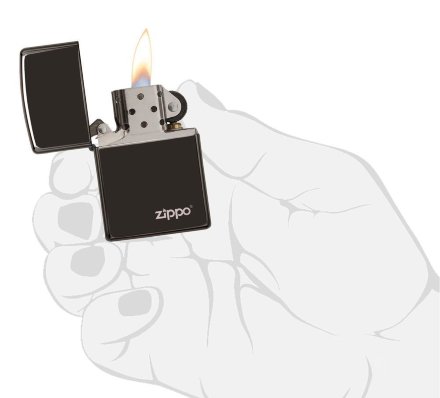 Зажигалка ZIPPO 24756ZL Ebony Zippo Logo