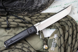 Нож Kizlyar Supreme SENPAI AUS-8 SW BKH PS (StoneWash, Black Kraton Handle, Polyamid Sheath)