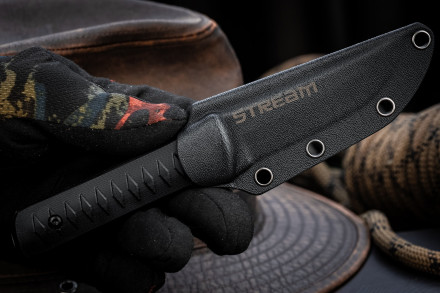 Нож Kizlyar Supreme STREAM VG-10 SW BH (StoneWash, Black Handle)