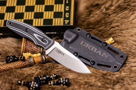 Нож Kizlyar Supreme URBAN D2 SW G10-BWH KS (StoneWash, G10 Black-White Handle, Kydex Sheath)