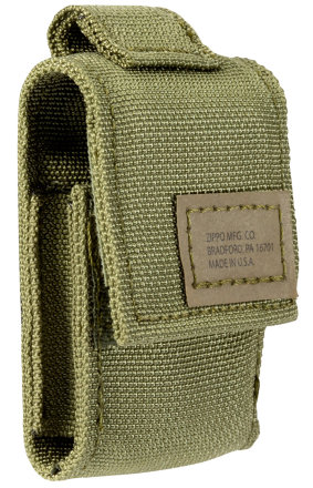 Подарочный набор ZIPPO 49400: зажигалка Black Crackle® и зелёный нейлоновый чехол
