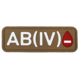 Патч ПВХ &quot;Группа крови&quot; AB (IV) Rh- (25х72 мм) / Койот /