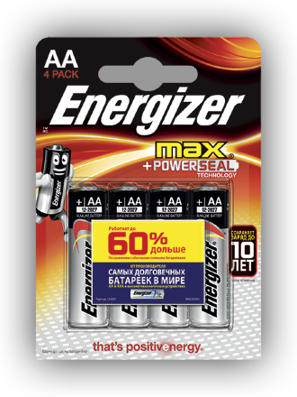 Элемент питания Energizer AA-LR06 Alkaline (упаковка 4 шт.)