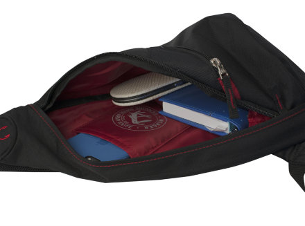 Рюкзак однолямочный WENGER, черный/красный, 25x15x45 см, 7 л (18302130)