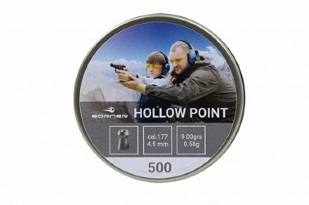 Пуля пневм. Borner &quot;Hollow Point&quot; 4,5 (500 шт.) 0,58гр.