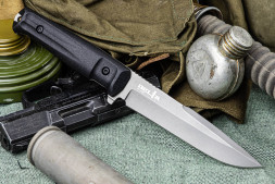 Нож Kizlyar Supreme DELTA D2 TW BKH Black (TacWash, Black Kraton Handle, Black MOLLE Sheath)