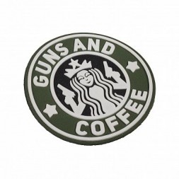 Патч ПВХ GUNS AND COFFEE 79x79 (олива)