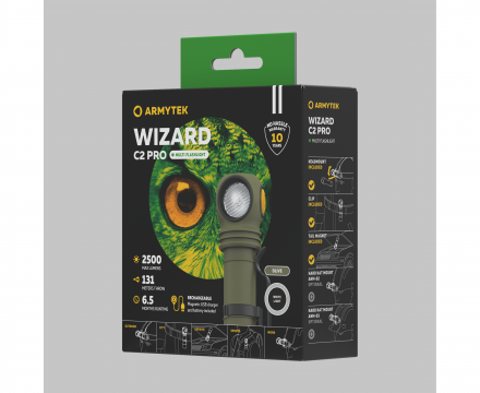 Фонарь Armytek Wizard C2 Pro Olive (Magnet USB, Белый)