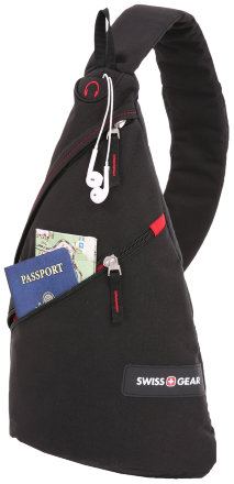 Рюкзак однолямочный SWISSGEAR черный/красный 7 л (SA18302130)