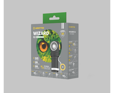Фонарь Armytek Wizard C2 Magnet USB Warm (1120 Lumen, 1х18650, теплый свет)