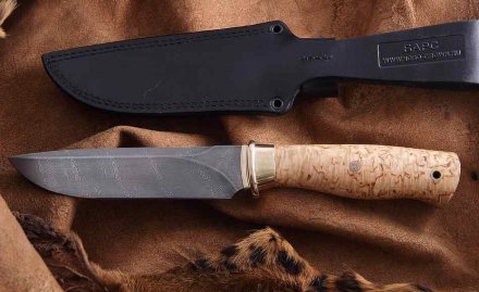 Нож Северная корона Барс дамаск (карельская береза)