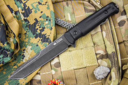 Нож Kizlyar Supreme Aggressor PGK (TacWash, Black Kraton Handle, Black MOLLE Sheath)