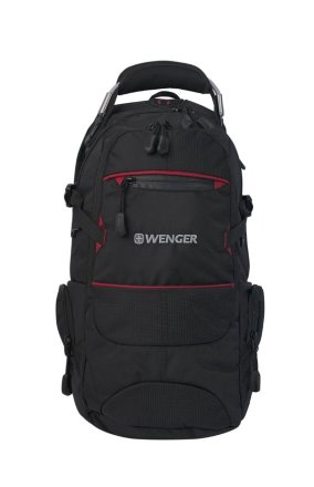 Рюкзак WENGER чёрный/красный, 23х18х47см, 22л (13022215)