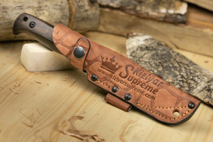 Нож Kizlyar Supreme Forester N690 (Satin, Walnut Handle, Leather Sheath)