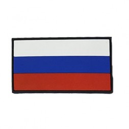 Патч ПВХ &quot;Флаг России&quot; 50х90мм (черный)