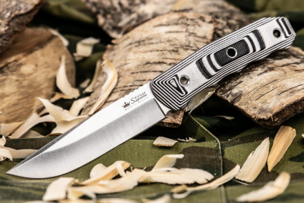 Нож Kizlyar Supreme Echo AUS-8 (StoneWash, G10 Black-White Handle, Kydex Sheath)