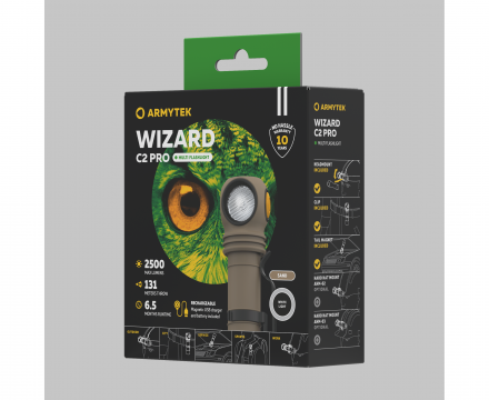 Фонарь Armytek Wizard C2 Pro Magnet USB SAND (белый свет)
