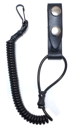 Шнур страховочный спиральный (кевлар.сердечник) со шлевкой черный
