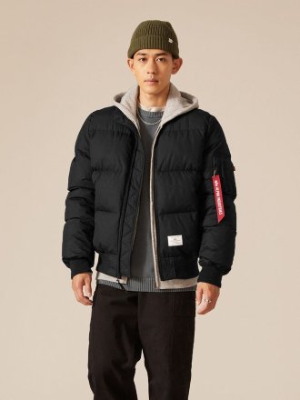 Куртка БОМБЕР MA-1 QUILTED (Black) Alpha Ind.